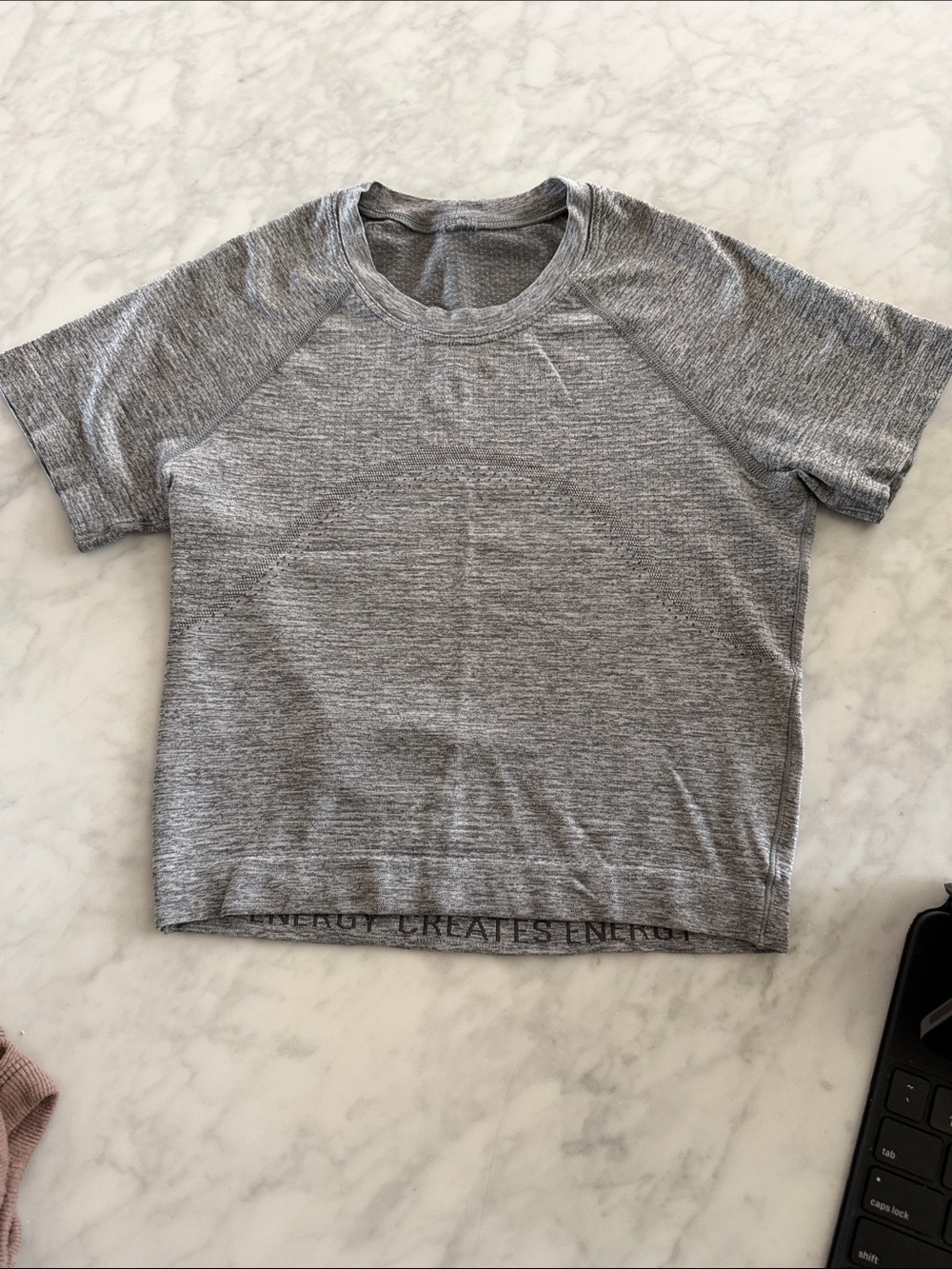 LULULEMON Swiftly Tech Cropped Short Sleeved Shirt 2.0 Slate/White